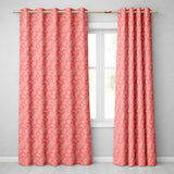 Elegant White Paisley Pattern Pink Gradient Background Seamless  Readymade Eyelet Ring Top Thermal 100% Blackout Curtains