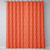 Elegant White Paisley Pattern Sunset Orange Gradient Background Seamless  Readymade Eyelet Ring Top Thermal 100% Blackout Curtains