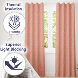 Elegant White Paisley Pattern Soft Peach Gradient Background Seamless  Readymade Eyelet Ring Top Thermal 100% Blackout Curtains