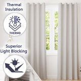 Elegant White Paisley Pattern Smooth Silver Grey Gradient Background Seamless  Readymade Eyelet Ring Top Thermal 100% Blackout Curtains