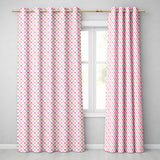 Cute Pastel Gingham Check Pattern Soft Pink Blue Peach Background Seamless  Readymade Eyelet Ring Top Thermal 100% Blackout Curtains