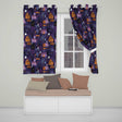 Haunted Village Purple Night Halloween Seamless Pattern  Readymade Eyelet Ring Top Thermal 100% Blackout Curtains