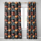 Vintage Pumpkin Bats Botanical Night Seamless Pattern  Readymade Eyelet Ring Top Thermal 100% Blackout Curtains