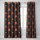 Mystic Night Floral Star Moon Botanical Seamless Pattern  Readymade Eyelet Ring Top Thermal 100% Blackout Curtains