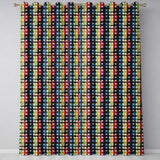 Grunge Rainbow Stripe Stars Dark Background Seamless Pattern  Readymade Eyelet Ring Top Thermal 100% Blackout Curtains