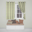 Geometric  Starburst Multicolor Repeat Seamless Pattern  Readymade Eyelet Ring Top Thermal 100% Blackout Curtains