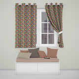Colorful Dense Floral Meadow  Bloom Seamless Pattern  Readymade Eyelet Ring Top Thermal 100% Blackout Curtains