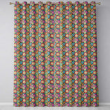 Colorful Dense Floral Meadow  Bloom Seamless Pattern  Readymade Eyelet Ring Top Thermal 100% Blackout Curtains