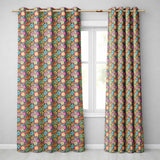Colorful Dense Floral Meadow  Bloom Seamless Pattern  Readymade Eyelet Ring Top Thermal 100% Blackout Curtains
