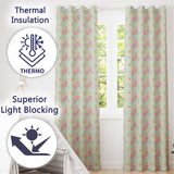 Delicate Pastel Floral Tile  Garden Seamless Pattern  Readymade Eyelet Ring Top Thermal 100% Blackout Curtains