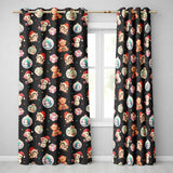 Cute Christmas Cats Teddy Gift Seamless Pattern  Readymade Eyelet Ring Top Thermal 100% Blackout Curtains