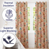Cute Christmas Cats Teddy Peach Background Seamless Pattern  Readymade Eyelet Ring Top Thermal 100% Blackout Curtains
