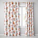 Cute Christmas Cats Teddy Cream Background Seamless Pattern  Readymade Eyelet Ring Top Thermal 100% Blackout Curtains