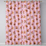 Cute Christmas Dogs Santa Hat Soft Pink Star Background Seamless Pattern  Readymade Eyelet Ring Top Thermal 100% Blackout Curtains