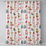 Cute Christmas Gnome Reindeer Snowman Gift Cream Background Seamless Pattern  Readymade Eyelet Ring Top Thermal 100% Blackout Curtains