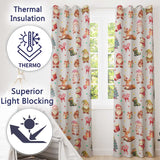 Cute Christmas Gnome Reindeer Snowman Gift Cream Background Seamless Pattern  Readymade Eyelet Ring Top Thermal 100% Blackout Curtains