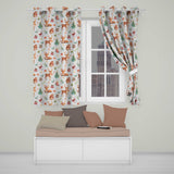 Cute Christmas Deer Squirrel Leaves Gift Pattern Cream Background Seamless  Readymade Eyelet Ring Top Thermal 100% Blackout Curtains