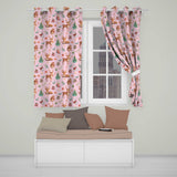 Cute Christmas Deer Squirrel Leaves Gift Pattern Pink Background Seamless  Readymade Eyelet Ring Top Thermal 100% Blackout Curtains