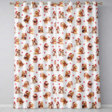 Cute Christmas Puppies in Santa Hats Seamless Pattern White Background  Readymade Eyelet Ring Top Thermal 100% Blackout Curtains