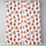 Cute Christmas Puppies in Santa Hats Seamless Pattern Background  Readymade Eyelet Ring Top Thermal 100% Blackout Curtains