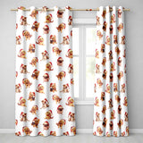 Cute Christmas Puppies in Santa Hats Seamless Pattern Background  Readymade Eyelet Ring Top Thermal 100% Blackout Curtains