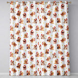 Cute Christmas Puppies in Santa Hats Seamless Pattern Soft Grey Background  Readymade Eyelet Ring Top Thermal 100% Blackout Curtains