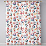 Cute Snowman Snow Globe Poinsettia Christmas Seamless Pattern  Readymade Eyelet Ring Top Thermal 100% Blackout Curtains