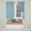 Cute Blue Pastel Sun Face Checkerboard Celestial Seamless Pattern  Readymade Eyelet Ring Top Thermal 100% Blackout Curtains