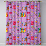 Gummy Bear Rainbow  Roller Skate Purple Background Seamless Pattern  Readymade Eyelet Ring Top Thermal 100% Blackout Curtains
