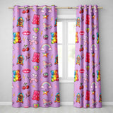 Gummy Bear Rainbow  Roller Skate Purple Background Seamless Pattern  Readymade Eyelet Ring Top Thermal 100% Blackout Curtains
