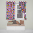 Hippie Van  Guitar Floral Travel Purple Background Seamless Pattern  Readymade Eyelet Ring Top Thermal 100% Blackout Curtains