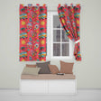 Hippie Van Camera Guitar Floral Travel Red Background Seamless Pattern  Readymade Eyelet Ring Top Thermal 100% Blackout Curtains