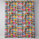 Cute  Hippie Van Rainbow Toys Collage Seamless Pattern  Readymade Eyelet Ring Top Thermal 100% Blackout Curtains