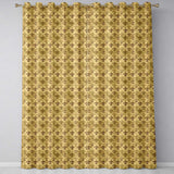 Classic Antique Fleur De Lis Decorative Pattern Warm Beige Seamless  Readymade Eyelet Ring Top Thermal 100% Blackout Curtains
