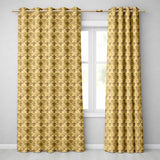 Classic Antique Fleur De Lis Decorative Pattern Warm Beige Seamless  Readymade Eyelet Ring Top Thermal 100% Blackout Curtains