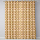 Luxury Ornate Gold Fleur De Lis Decorative Seamless Pattern  Readymade Eyelet Ring Top Thermal 100% Blackout Curtains