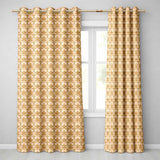 Luxury Ornate Gold Fleur De Lis Decorative Seamless Pattern  Readymade Eyelet Ring Top Thermal 100% Blackout Curtains