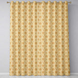 Warm Beige Ornate Mandala Floral Seamless Pattern Elegant Vintage Design  Readymade Eyelet Ring Top Thermal 100% Blackout Curtains