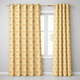 Warm Beige Ornate Mandala Floral Seamless Pattern Elegant Vintage Design  Readymade Eyelet Ring Top Thermal 100% Blackout Curtains