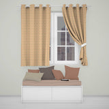 Small Scale Orange Floral Geometric Seamless Pattern  Tile Design  Readymade Eyelet Ring Top Thermal 100% Blackout Curtains