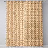 Small Scale Orange Floral Geometric Seamless Pattern  Tile Design  Readymade Eyelet Ring Top Thermal 100% Blackout Curtains