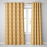 Vintage Autumn Floral Vine Seamless Pattern Warm Orange Beige Botanical  Readymade Eyelet Ring Top Thermal 100% Blackout Curtains