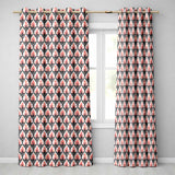 Gothic Black Pink Ornate Floral Seamless Pattern Vintage Style  Readymade Eyelet Ring Top Thermal 100% Blackout Curtains