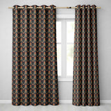 Baroque Gold Teal Ornamental Seamless Pattern Luxury Vintage Style  Readymade Eyelet Ring Top Thermal 100% Blackout Curtains