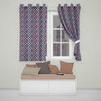 Purple Pink Geometric Floral Tile Seamless Pattern Vintage Style  Readymade Eyelet Ring Top Thermal 100% Blackout Curtains