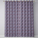 Purple Pink Geometric Floral Tile Seamless Pattern Vintage Style  Readymade Eyelet Ring Top Thermal 100% Blackout Curtains