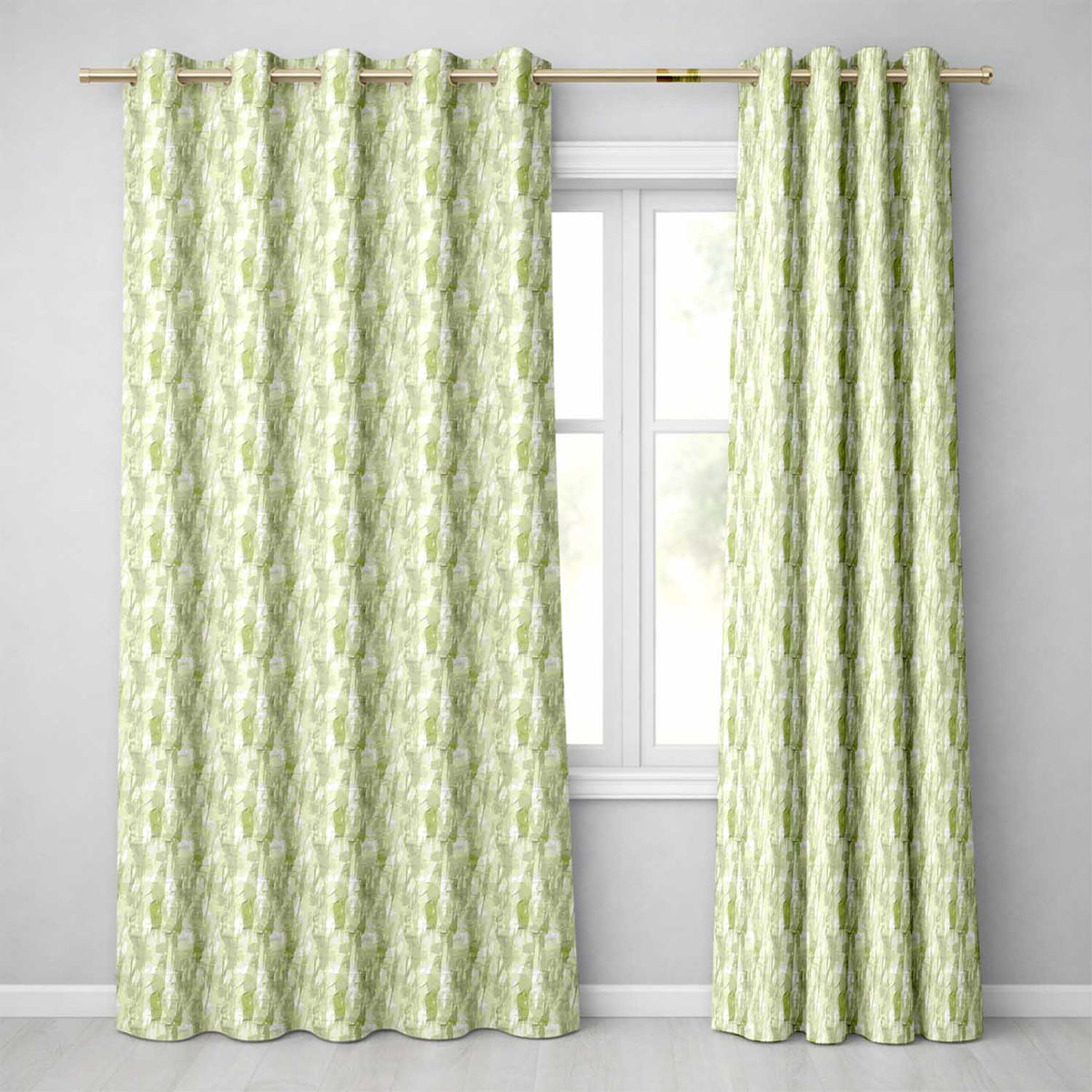 Soft Green Watercolor Abstract Texture Seamless Pattern Artistic  Readymade Eyelet Ring Top Thermal 100% Blackout Curtains