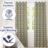 Abstract Moroccan Tile Watercolor Seamless Pattern Rustic Artistic Design  Readymade Eyelet Ring Top Thermal 100% Blackout Curtains