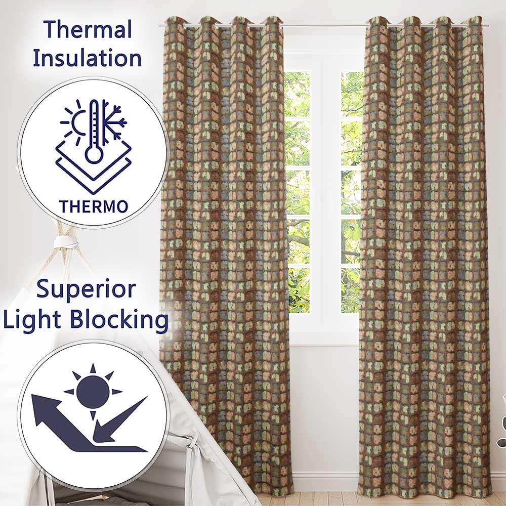 Distressed Metal Panel Grid Seamless Pattern Vintage Industrial Texture  Readymade Eyelet Ring Top Thermal 100% Blackout Curtains
