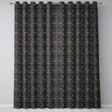 Dark Riveted Metal Grid Seamless Pattern Industrial Steampunk Texture Design  Readymade Eyelet Ring Top Thermal 100% Blackout Curtains